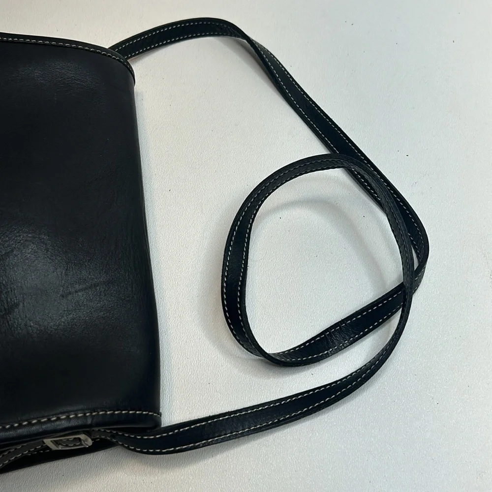 COACH 9140 Martini Flap, Vintage From 1999, Blk Leather With White Stitching USA - Picture 8 of 10